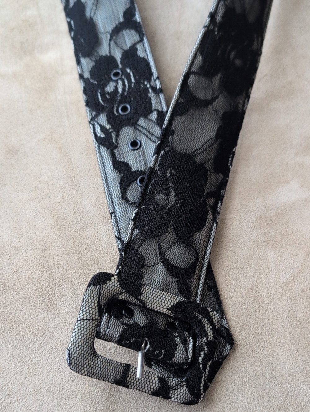Black Lace Wide Fashion Belt